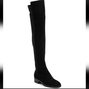 Tory Burch Caitlin OTK Over The Knee Stretch Suede Black Boots $600, 6.5 NIB!